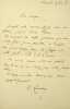 Lettre autographe sign&eacute;e &agrave; Maurice de Fleury. Henri Lavedan (1859-1940), &eacute;crivain, journaliste, membre de l'Acad&eacute;mie fran&ccedil;aise.