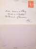 Lettre autographe sign&eacute;e &agrave; Maurice de Fleury. Henri Lavedan (1859-1940), &eacute;crivain, journaliste, membre de l'Acad&eacute;mie fran&ccedil;aise.