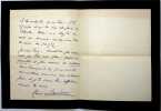Lettre autographe sign&eacute;e &agrave; Maurice de Fleury. Henri Lavedan (1859-1940), &eacute;crivain, journaliste, membre de l'Acad&eacute;mie fran&ccedil;aise.