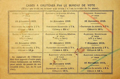 Pièce signée : Carte d'électeur. René Maublanc (1891-1960), philosophe, écrivain, antifasciste. 