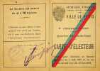 Pi&egrave;ce sign&eacute;e : Carte d'&eacute;lecteur. Ren&eacute; Maublanc (1891-1960), philosophe, &eacute;crivain, antifasciste. 