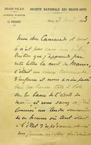 Lettre autographe signée