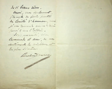 Lettre autographe signée