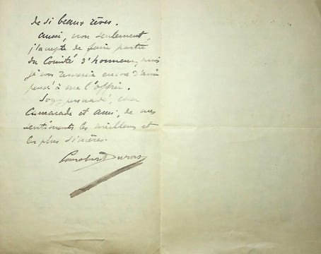 Lettre autographe signée. Charles Durant dit Carolus-Duran (1837-1917), peintre, sculpteur.