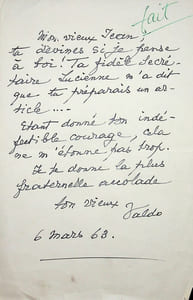 Lettre autographe signée à Jean Galtier Boissière