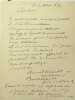 Lettre autographe sign&eacute;e. Paul Baudry (1828-1886), peintre. 