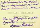 Carte autographe sign&eacute;e &agrave; Paul Hervieu. Edouard Detaille (1848-1912), peintre.