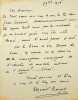 Lettre autographe sign&eacute;e &agrave; Pierre Valdagne. Elz&eacute;ard Rougier (1857-1926), po&egrave;te, peintre, &eacute;crivain. 