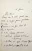 Lettre autographe sign&eacute;e &agrave; son &eacute;diteur Ernest Leroux. James Darmesteter (1849-1894), philologue, orientaliste, iranologue. 
