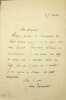 Lettre autographe sign&eacute;e. James Darmesteter (1849-1894), philologue, orientaliste, iranologue. 