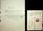 Lettre autographe sign&eacute;e &agrave; Raymond de La Tailh&egrave;de (?). Ernest Raynaud (1864-1936), po&egrave;te, &eacute;crivain. 