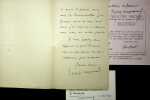 Lettre autographe sign&eacute;e &agrave; Raymond de La Tailh&egrave;de. Ernest Raynaud (1864-1936), po&egrave;te, &eacute;crivain. 