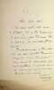 Lettre autographe sign&eacute;e &agrave; Jules Castagnary. Andr&eacute; Lemoyne (1822-1907), po&egrave;te, &eacute;crivain. 