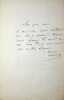 Lettre autographe sign&eacute;e &agrave; Jules Castagnary. Andr&eacute; Lemoyne (1822-1907), po&egrave;te, &eacute;crivain. 