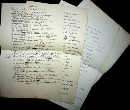 Manuscrit autographe signé - 6 versions de son poème sur Guillaume Apollinaire. Jean Royère (1871-1956), poète, éditeur.