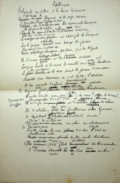 Manuscrit autographe signé - 6 versions de son poème sur Guillaume Apollinaire. Jean Royère (1871-1956), poète, éditeur.