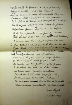 Manuscrit autographe signé - 6 versions de son poème sur Guillaume Apollinaire. Jean Royère (1871-1956), poète, éditeur.