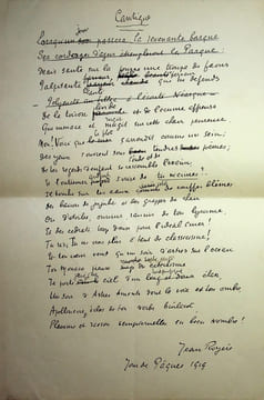 Manuscrit autographe signé - 6 versions de son poème sur Guillaume Apollinaire. Jean Royère (1871-1956), poète, éditeur.