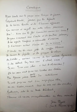 Manuscrit autographe signé - 6 versions de son poème sur Guillaume Apollinaire. Jean Royère (1871-1956), poète, éditeur.