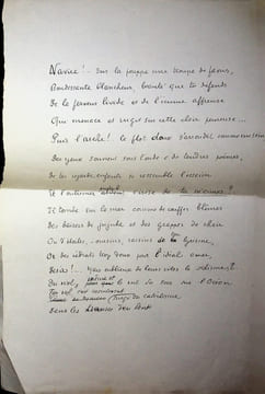 Manuscrit autographe signé - 6 versions de son poème sur Guillaume Apollinaire. Jean Royère (1871-1956), poète, éditeur.