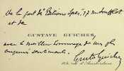Carte autographe sign&eacute;e. Gustave Guiches (1860-1935), &eacute;crivain. 