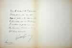 Lettre autographe sign&eacute;e &agrave; Fran&ccedil;ois de Nion. Gustave Guiches (1860-1935), &eacute;crivain. 