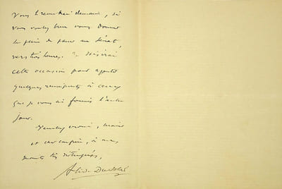 Lettre autographe signée