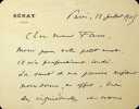 Lettre autographe sign&eacute;e. Alcide Dusolier (1836-1918), &eacute;crivain, homme politique, d&eacute;put&eacute; et s&eacute;nateur de Dordogne, secr&eacute;taire de L&eacute;on Gambetta en 1870. ...