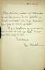 Lettre autographe sign&eacute;e. Edgar Monteil (1845-1921), &eacute;crivain, homme politique, communard, franc-ma&ccedil;on. 