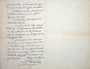 Lettre autographe sign&eacute;e &agrave; Paulin Limayrac. Louis Belmontet (1798-1879), po&egrave;te, homme politique, d&eacute;put&eacute; du Tarn-et-Garonne. 