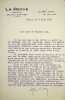Lettre sign&eacute;e. Jean Finot (1856-1922), sociologue, &eacute;crivain, journaliste. 