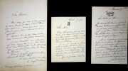 Lettre autographe sign&eacute;e (lot de 3). Hector de Saint Maur (1808-1879), po&egrave;te, ami de Jules Barbey d'Aurevilly. 