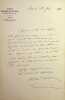Lettre autographe sign&eacute;e &agrave; Edouard Fournier. Michel Masson (1800-1883), &eacute;crivain, journaliste. 