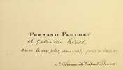 Carte autographe. Fernand Fleuret (1883-1945), po&egrave;te, &eacute;crivain. 