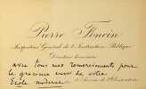 Carte autographe. Pierre Foncin (1841-1916), historien, g&eacute;ographe, professeur. 