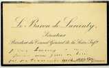 Carte autographe sign&eacute;e au docteur Henri Nachtel. Henri Baillardel de Lareinty (1824-1901), homme politique, s&eacute;nateur. 
