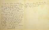 Lettre autographe sign&eacute;e &agrave; Henri Launette. Mario Proth (1832-1891), &eacute;crivain, journaliste. 