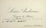 Carte autographe au docteur Henri Nachtel. Louis Andrieux (1840-1931), homme politique, d&eacute;put&eacute; du Rh&ocirc;ne. 