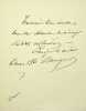 Lettre autographe sign&eacute;e. Jean-Fran&ccedil;ois Mocquard (1791-1864), &eacute;crivain, diplomate, homme politique. 