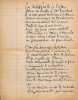 Important po&egrave;me autographe. Charles Maurras (1868-1952), po&egrave;te, &eacute;crivain, homme politique, membre de l'Acad&eacute;mie fran&ccedil;aise. 