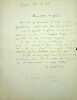 Lettre autographe sign&eacute;e. Joseph Jolinon (1885-1971), &eacute;crivain. 