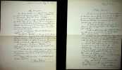 Lettre autographe sign&eacute;e (lot de 2). Paul Fav&eacute; (1877-1942), peintre. 