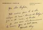 Lettre autographe sign&eacute;e. Marcelle Vioux (1895-1984), &eacute;crivain. 