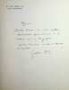 Lettre autographe sign&eacute;e. Gustave Kahn (1859-1936), po&egrave;te, &eacute;crivain. 