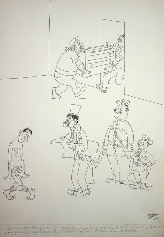 Dessin original sign&eacute;. Albert Dubout (1905-1976), dessinateur, peintre, affichiste. 