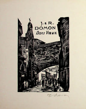 Gravure signée. Roger Domon (1906-1988), peintre, graveur. 