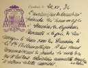 Lettre autographe sign&eacute;e. Jean-Arthur Chollet (1862-1952), archev&ecirc;que de Cambrai. 