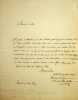 Lettre autographe sign&eacute;e. Marc-Marie de Bombelles (1744-1822), officier, diplomate, &eacute;v&ecirc;que d'Amiens. 