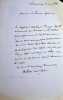 Lettre autographe sign&eacute;e. Alexis Billiet (1783-1873), archev&ecirc;que de Chambery, cardinal, s&eacute;nateur. 