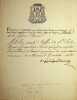Lettre sign&eacute;e - rare approbation &eacute;piscopale d'un ouvrage. Pierre-Paul de Faudoas (1750-1824), &eacute;v&ecirc;que de Meaux, chanoine de Saint-Denis. 